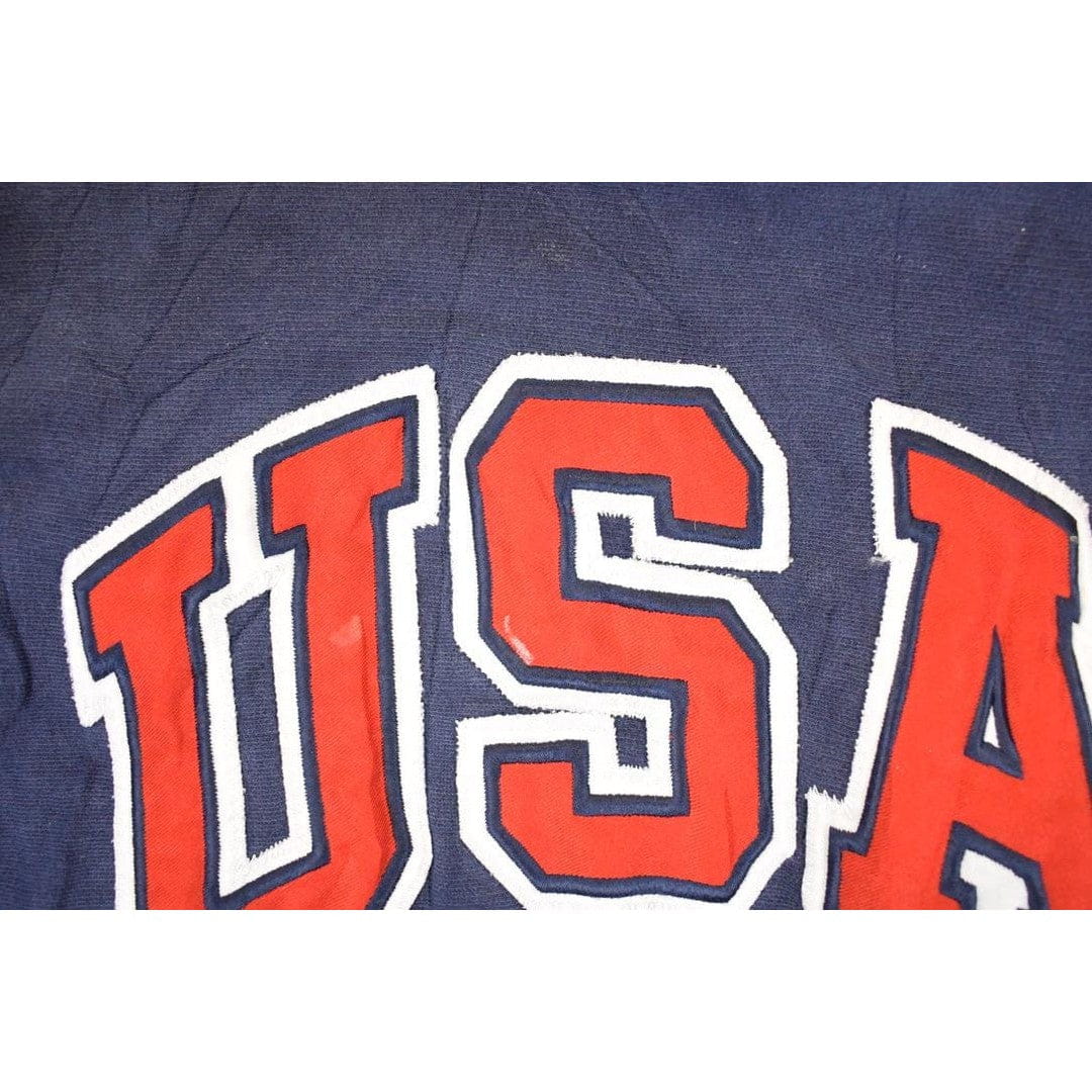 Vintage 1990s Steve And Barry's Embroidered USA Crossgrain Crewneck Sweatshirt Mens L / Made In USA / 90's Destination Sweater from propervintagecanada