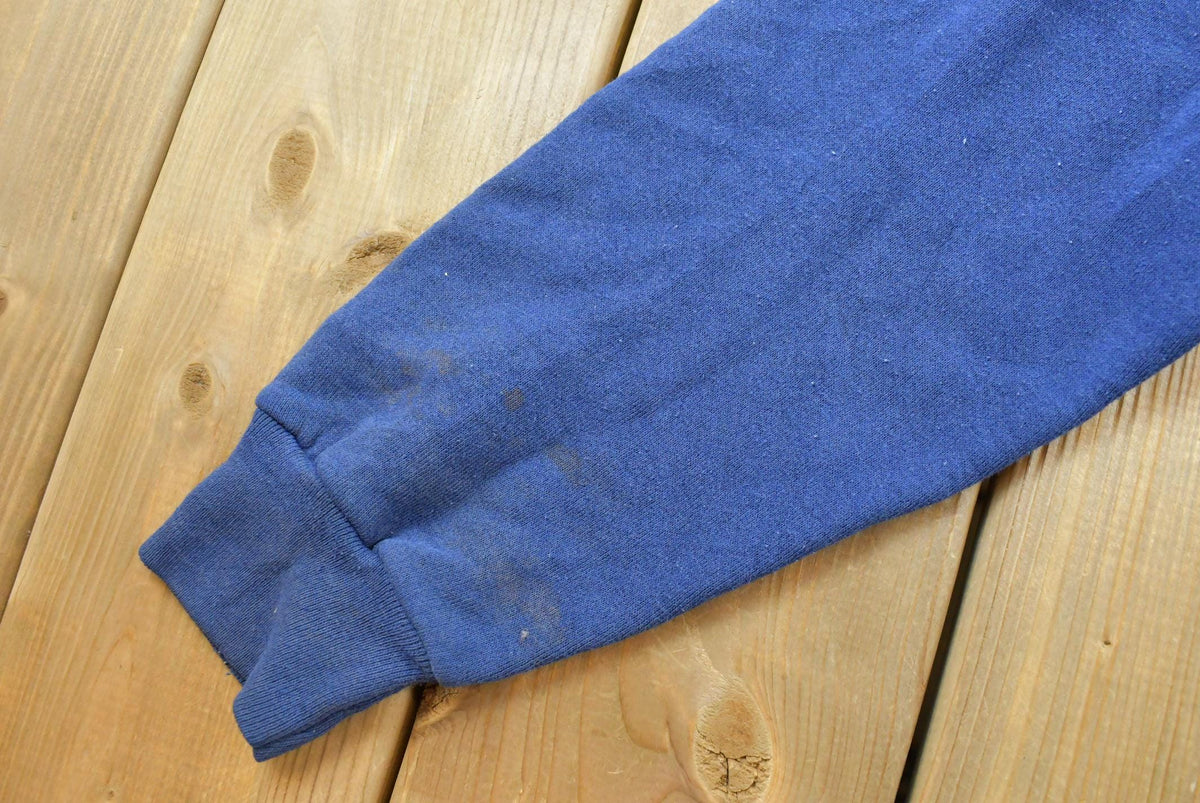 Vintage 1990s Sturdy Sweats Full Zip Up Blank Blue Hoodie Sweatshirt Men's L