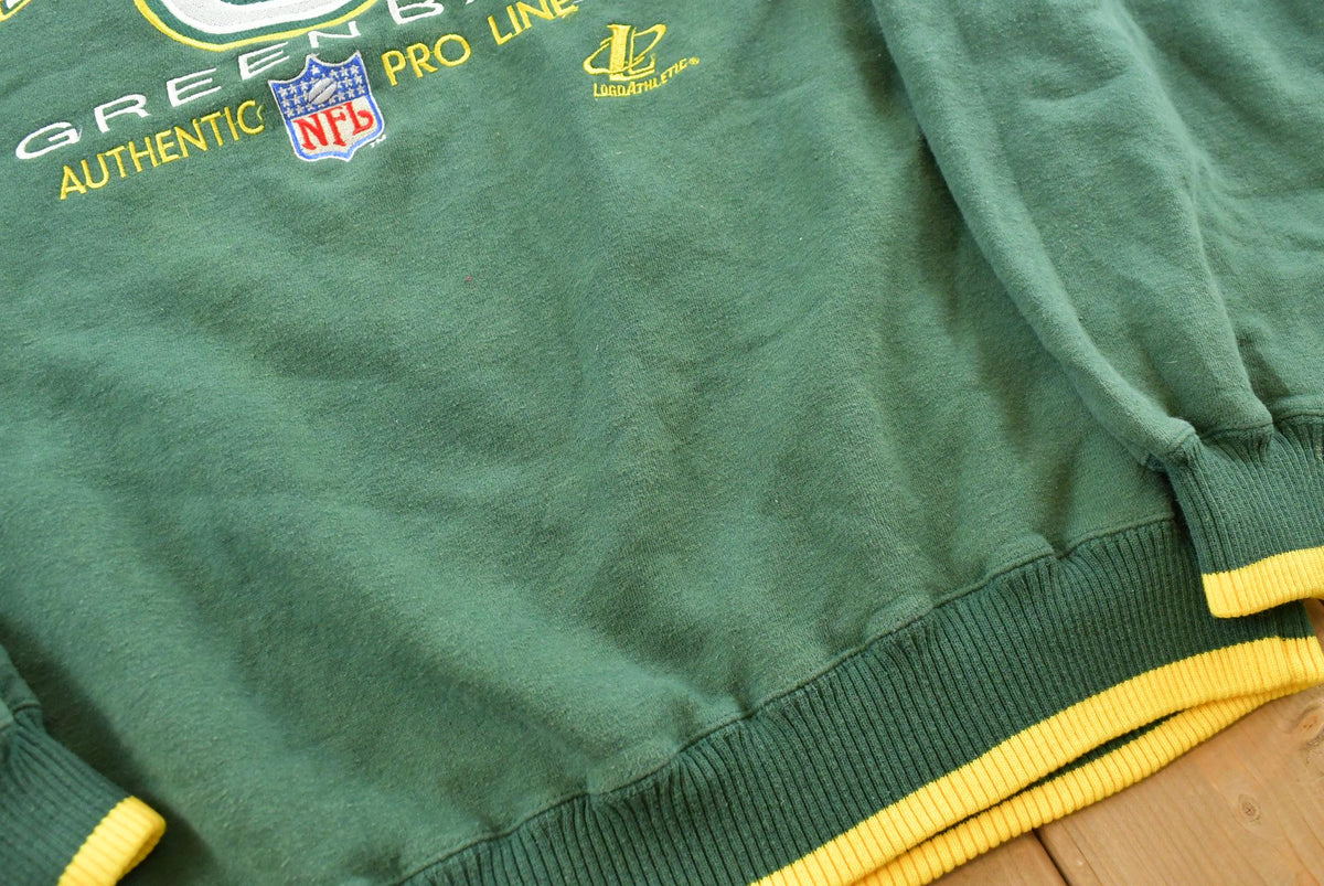 Vintage 1990s Logo Athletic Green Bay Packers Embroidered Sweatshirt Men's L
