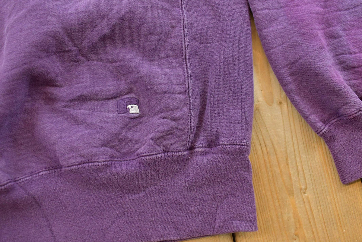 Vintage 1990s Russell Athletics Pro Cotton Purple Blank Reverse Weave Style Crewneck Sweatshirt Men's M