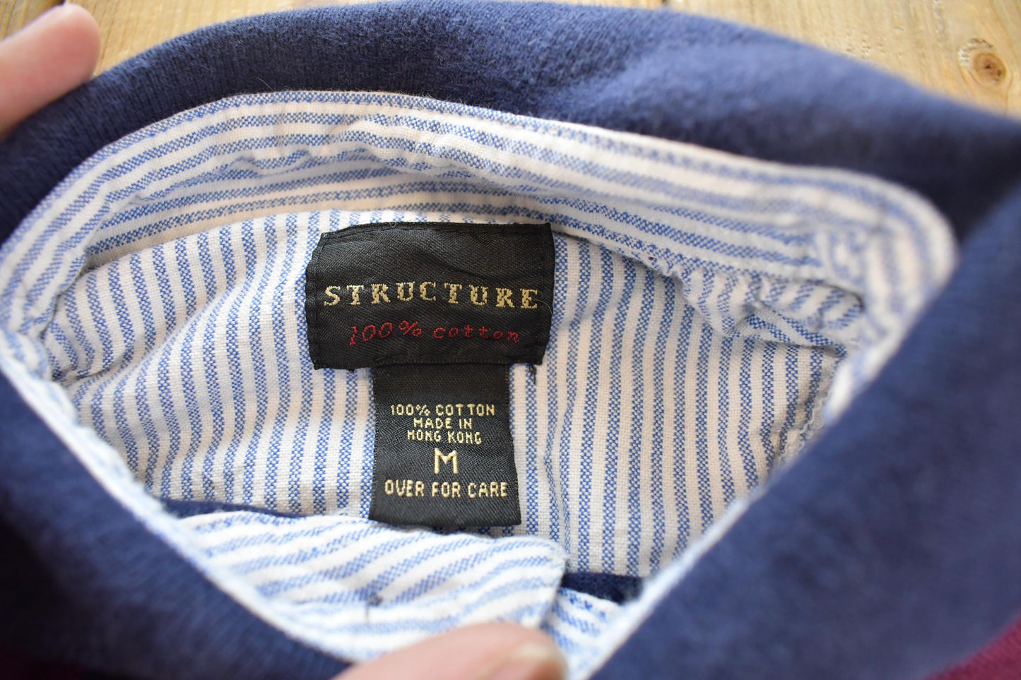 Vintage 1990s Structure Striped Rugby Polo Shirt Men's L