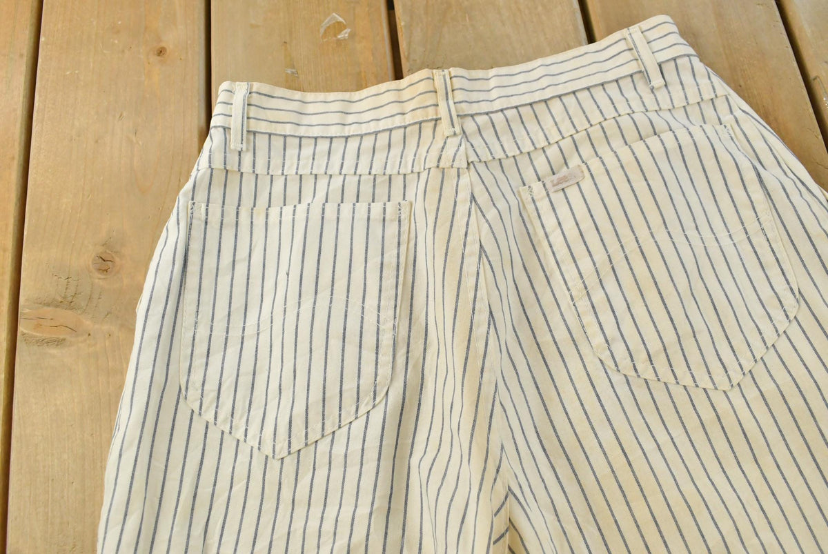 Vintage 1980s Lee Lightweight Railroad Stripe Cotton Pants Women's 26 x 23
