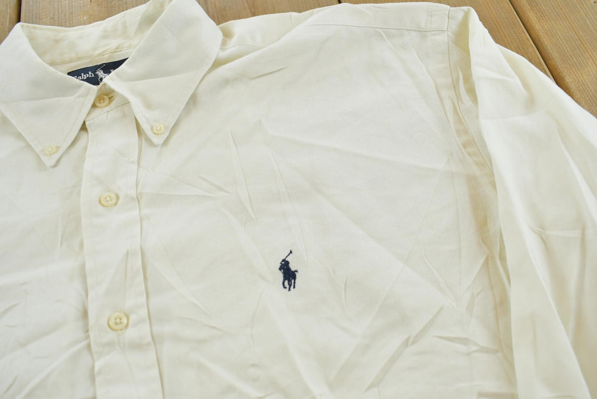 Vintage 1990s Ralph Lauren Blaire White Button Up Shirt Men's 2XL