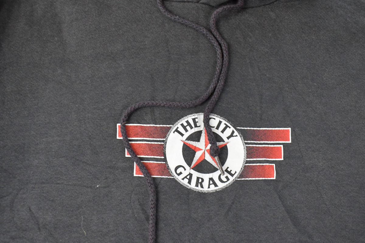 Vintage 2000s City Garage Ski Garage Souvenir Hoodie Sweatshirt Mens L