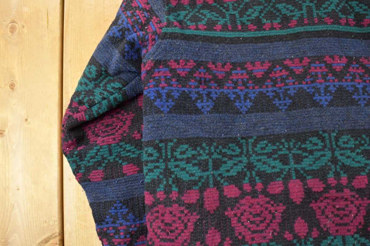 Vintage 1990s Woolrich Aztec Pattern Wool Jacket Women's M