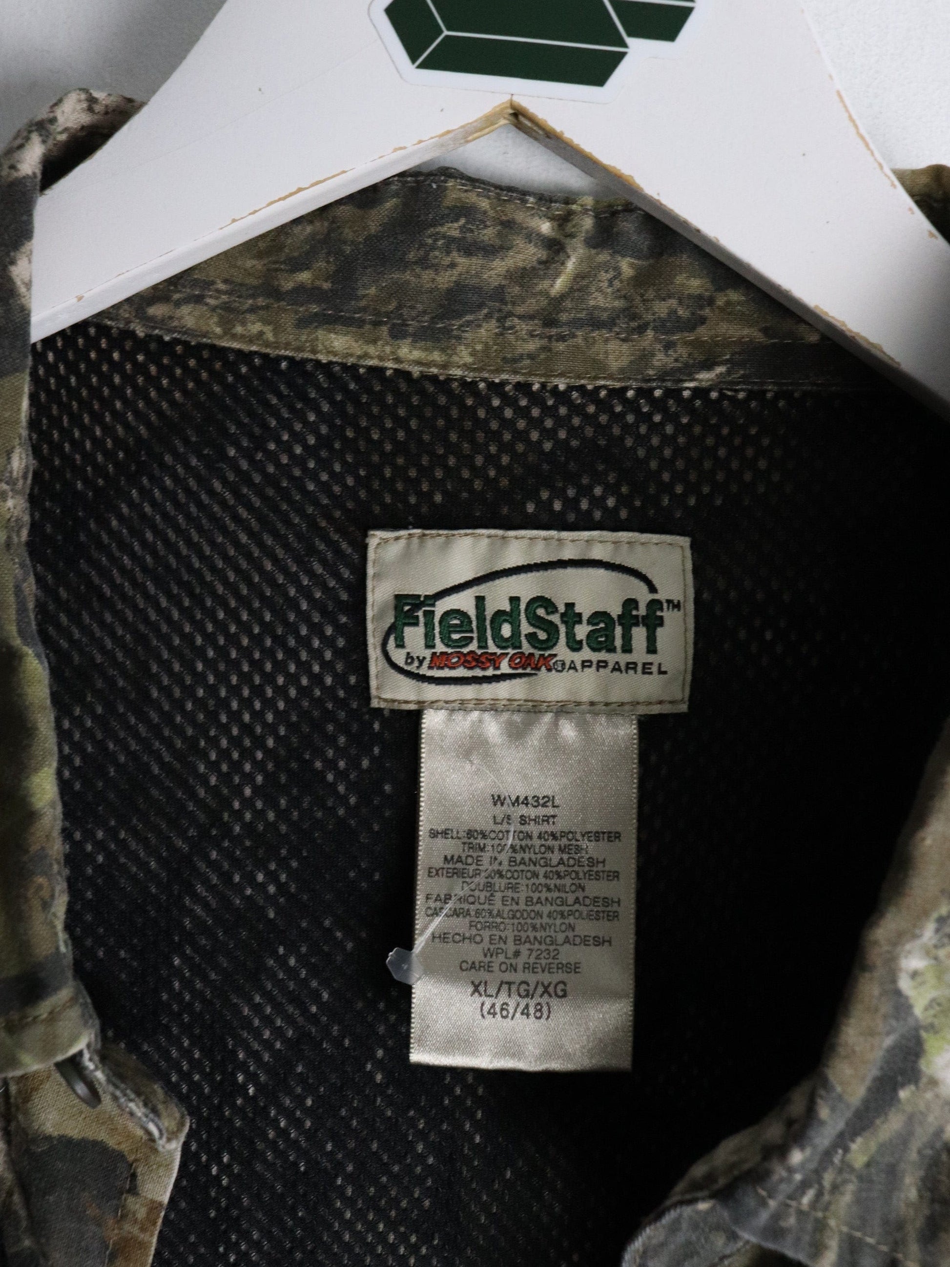 Field Staff Shirt Mens XL Brown Tree Camo Button Up from propervintagecanada