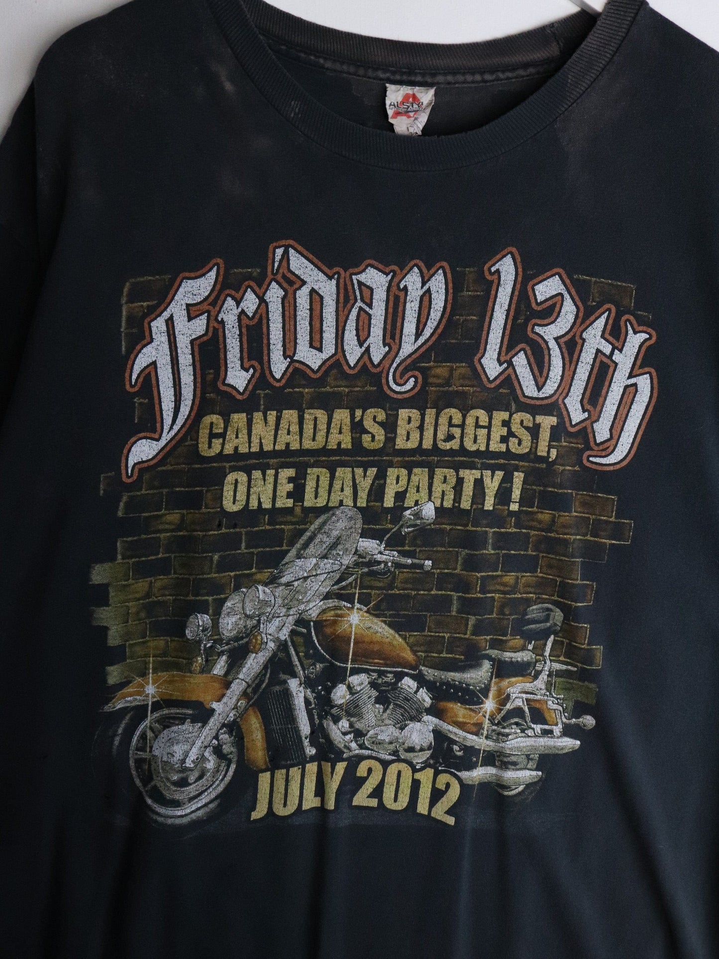 Friday 13th Bike Rally T Shirt Mens XL Black from propervintagecanada
