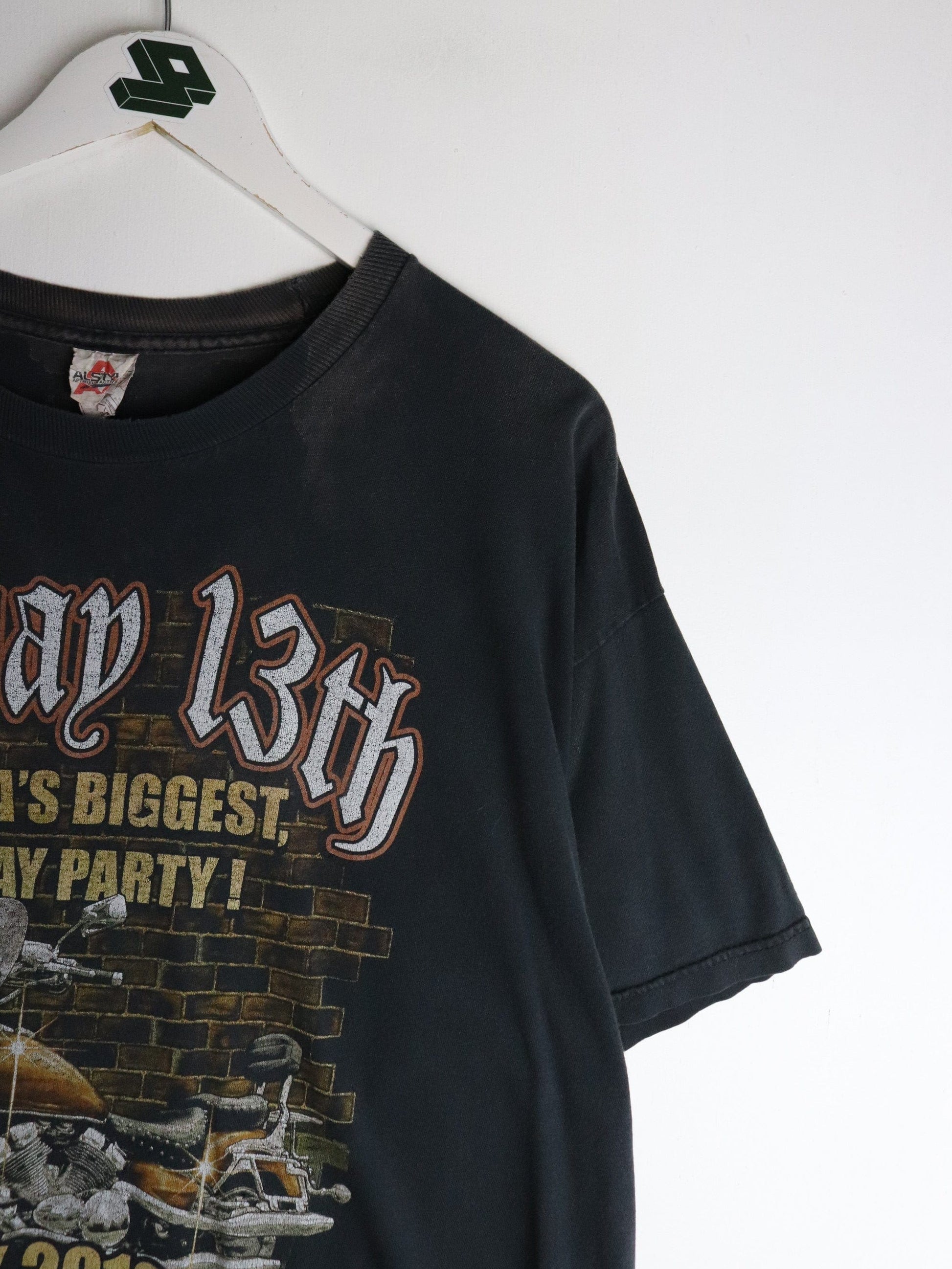 Friday 13th Bike Rally T Shirt Mens XL Black from propervintagecanada