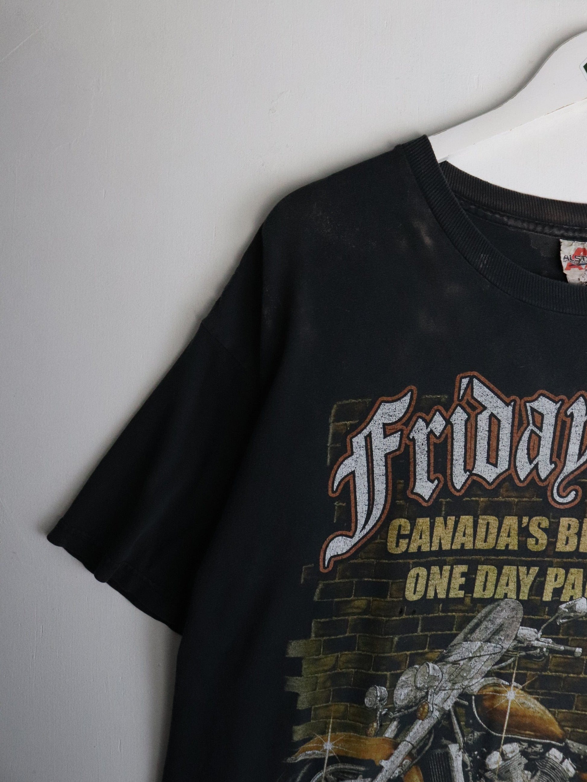 Friday 13th Bike Rally T Shirt Mens XL Black from propervintagecanada
