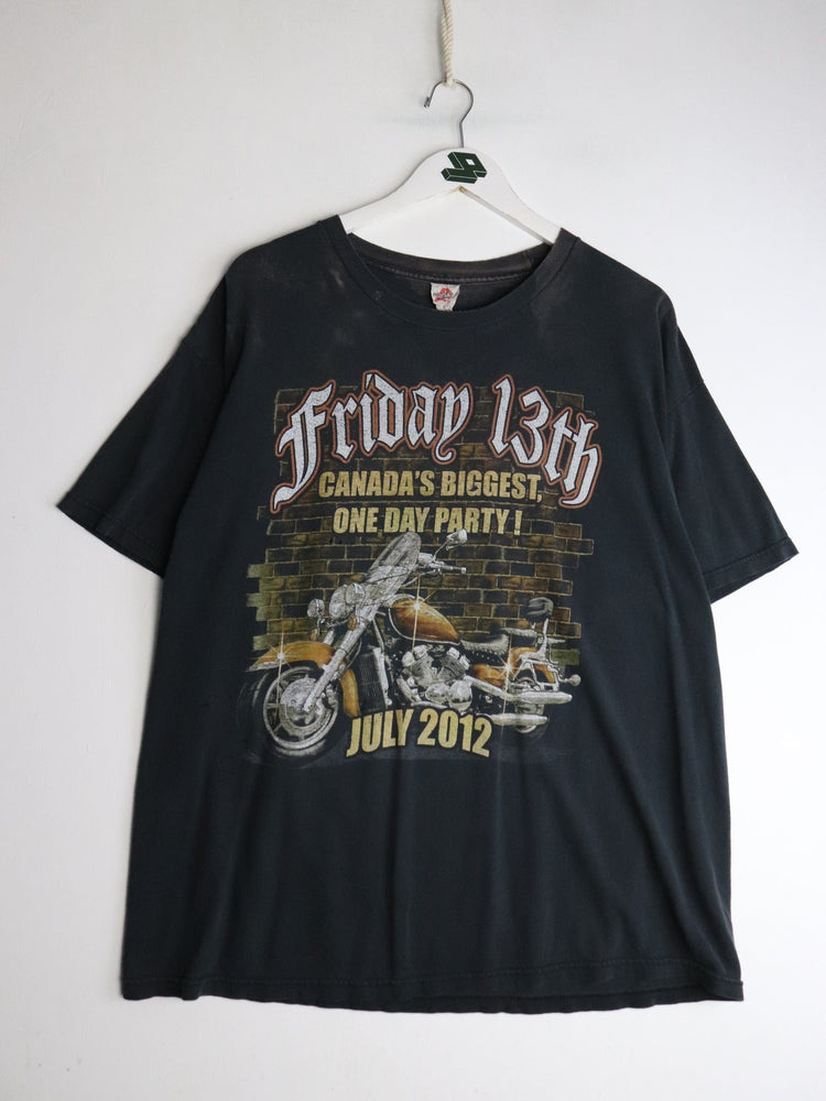 Friday 13th Bike Rally T Shirt Mens XL Black from propervintagecanada