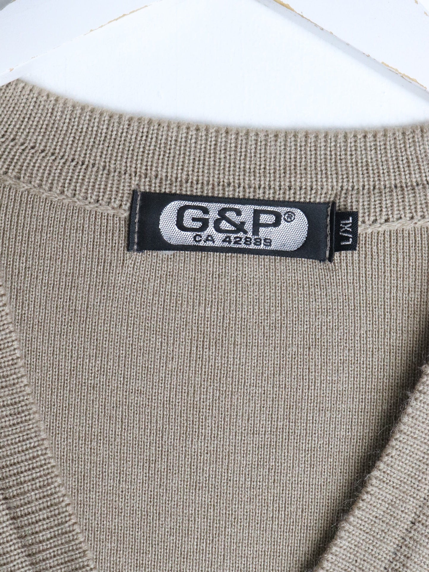 G & P Sweater Womens L/XL Brown Knit Cardigan from propervintagecanada