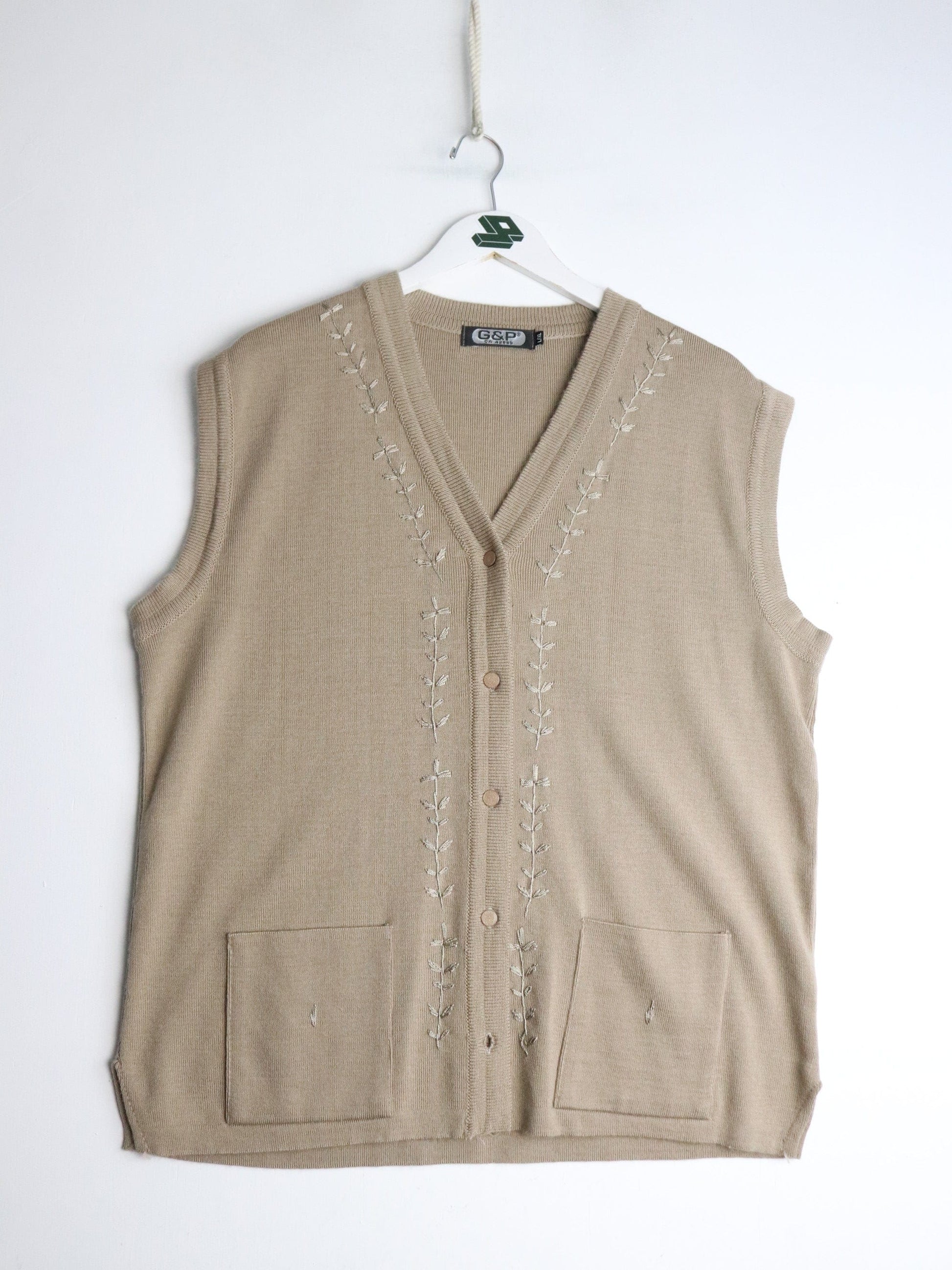 G & P Sweater Womens L/XL Brown Knit Cardigan from propervintagecanada