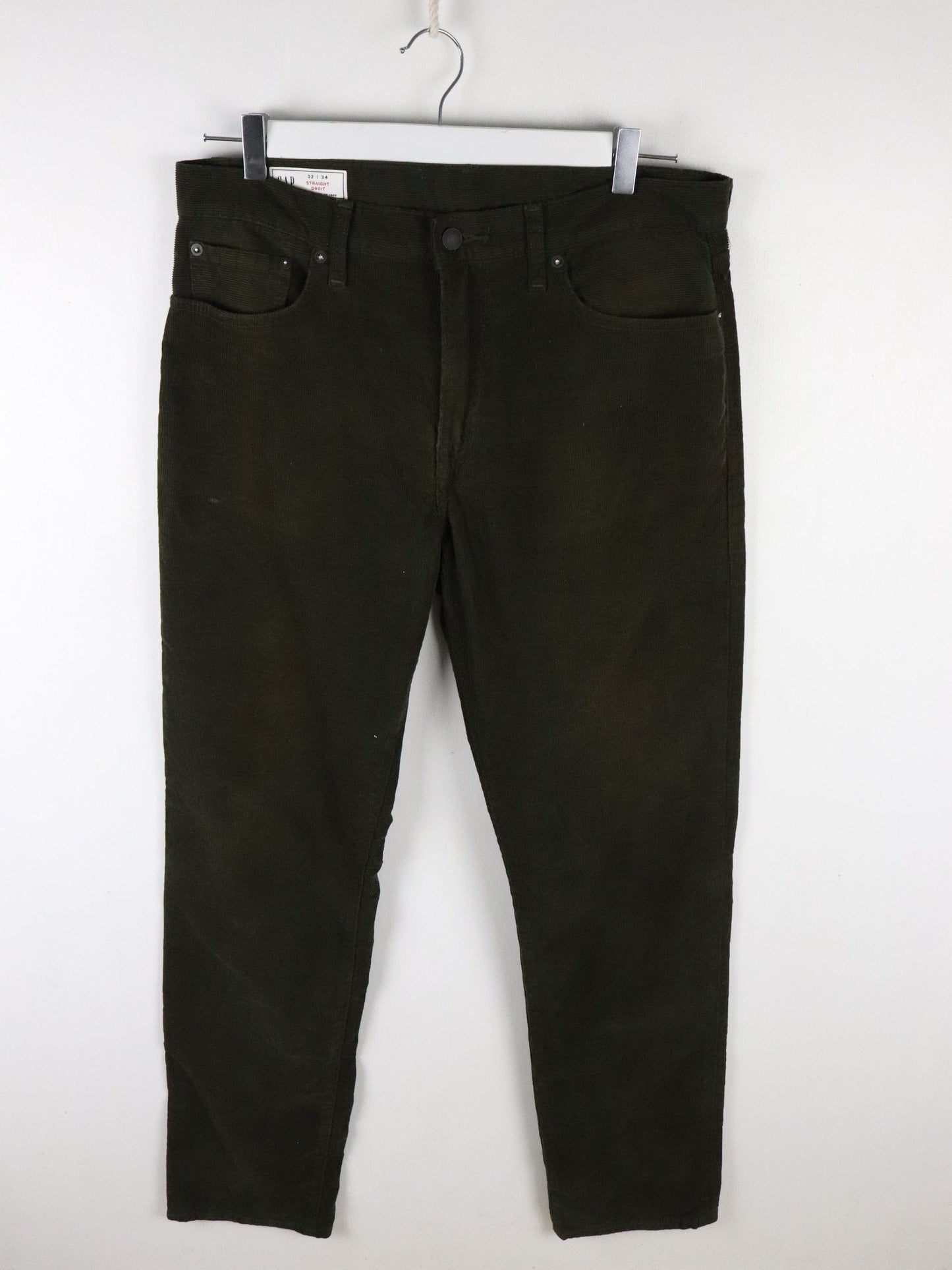 Gap Corduroy Pants Mens 32 x 34 Green Corduroy Straight Fit from propervintagecanada