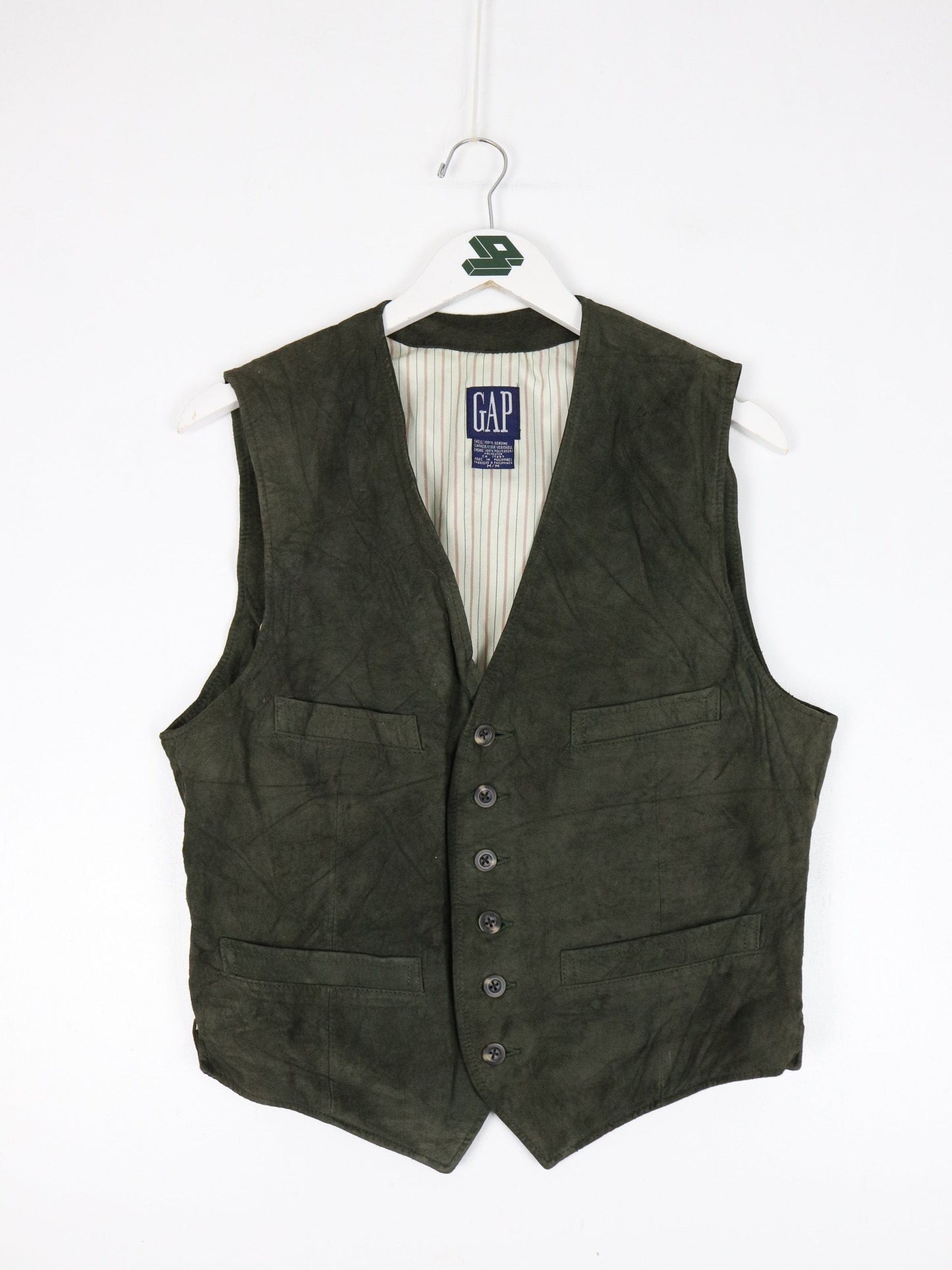 Gap Jackets & Coats Vintage Gap Vest Mens Medium Green Leather Jacket