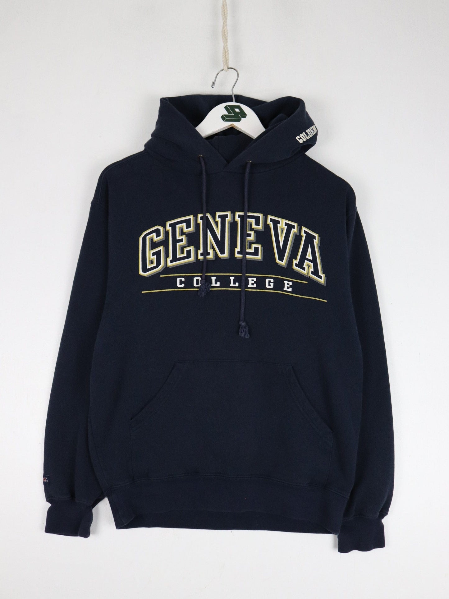 Geneva College Sweatshirt Mens Small Blue Hoodie from propervintagecanada