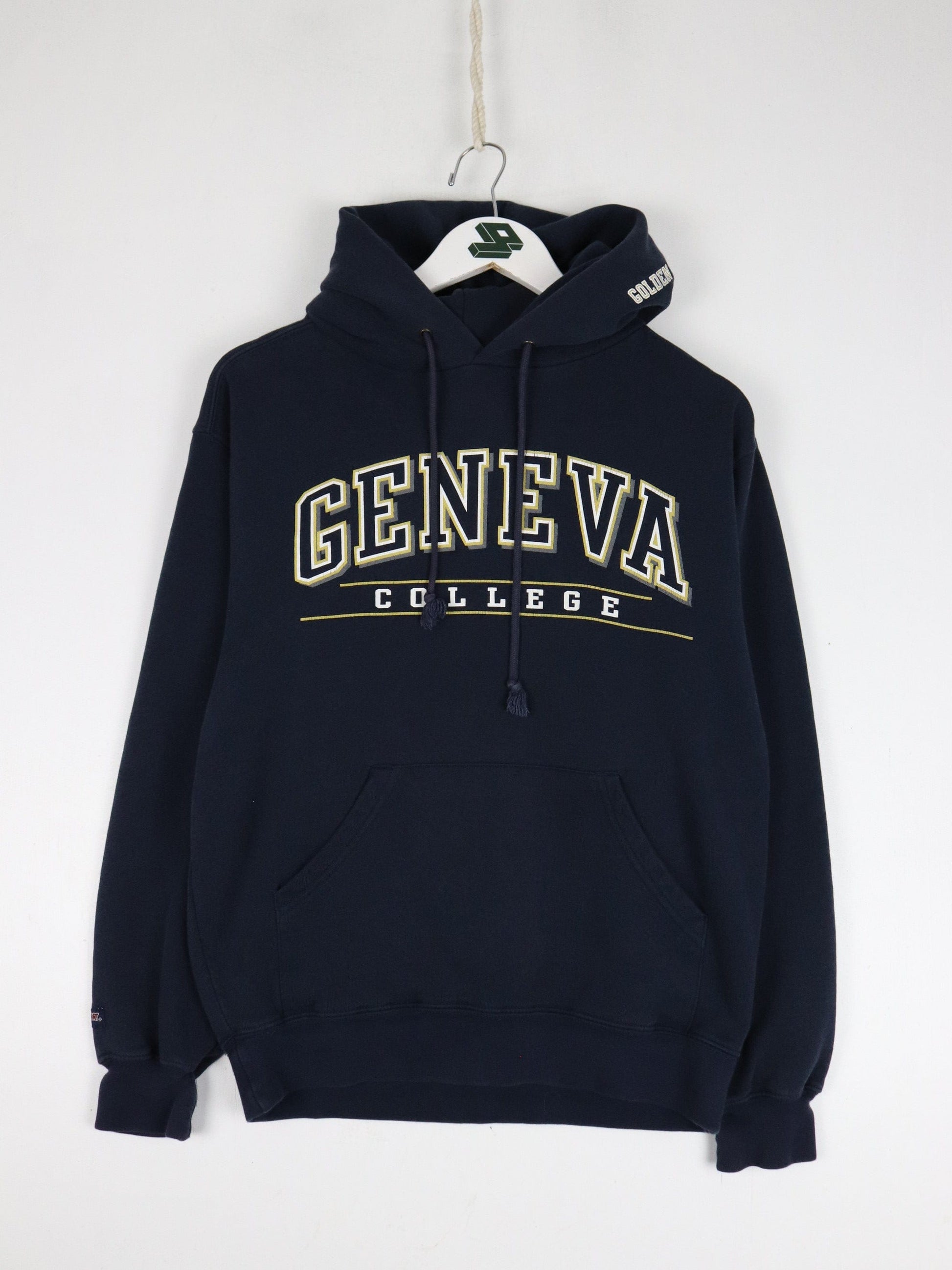 Geneva College Sweatshirt Mens Small Blue Hoodie from propervintagecanada