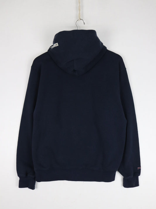 Geneva College Sweatshirt Mens Small Blue Hoodie