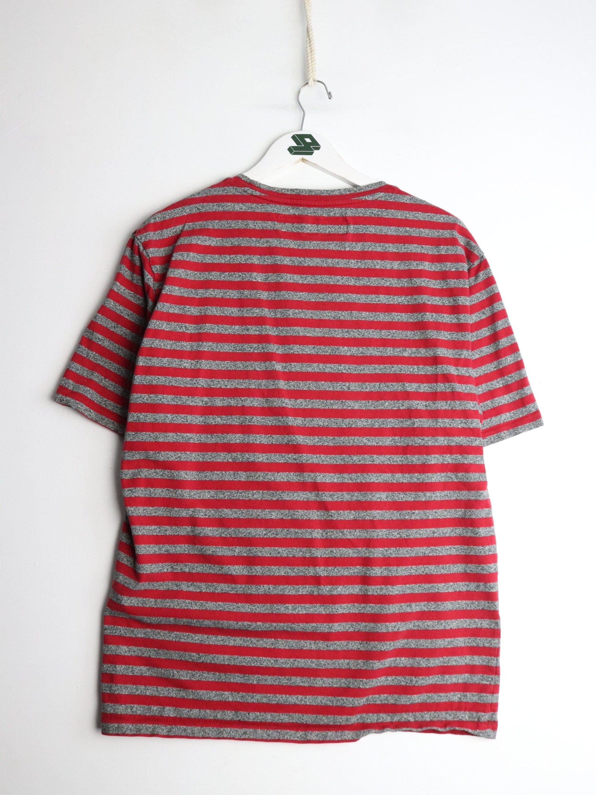 Guess T Shirt Mens Medium Grey Red Striped from propervintagecanada