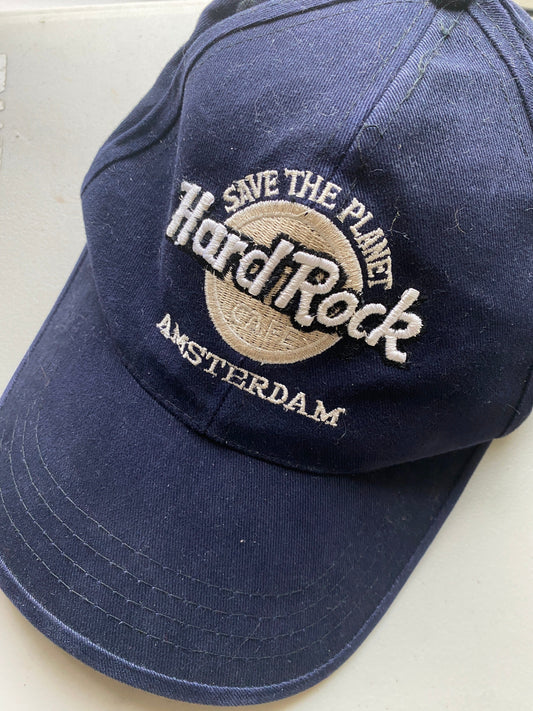 Hard Rock Cafe Amsterdam Hat Adult Blue Strap Back from propervintagecanada