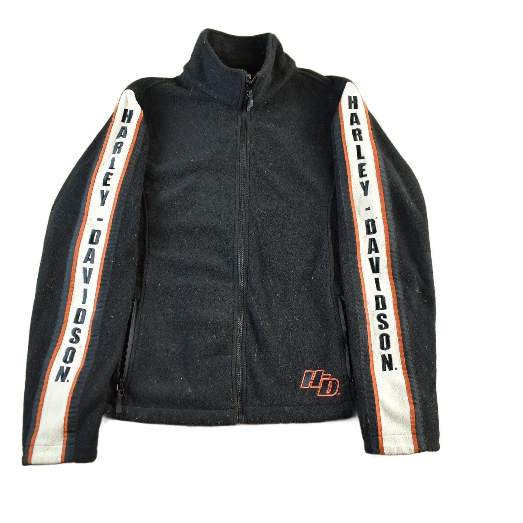 Harley Davidson Clothing > Gender Neutral Adult Clothing > Hoodies & Sweatshirts > Sweatshirts Vintage 2000s Harley Davidson Embroidered Full Zip Fleece Sweater Women's Medium