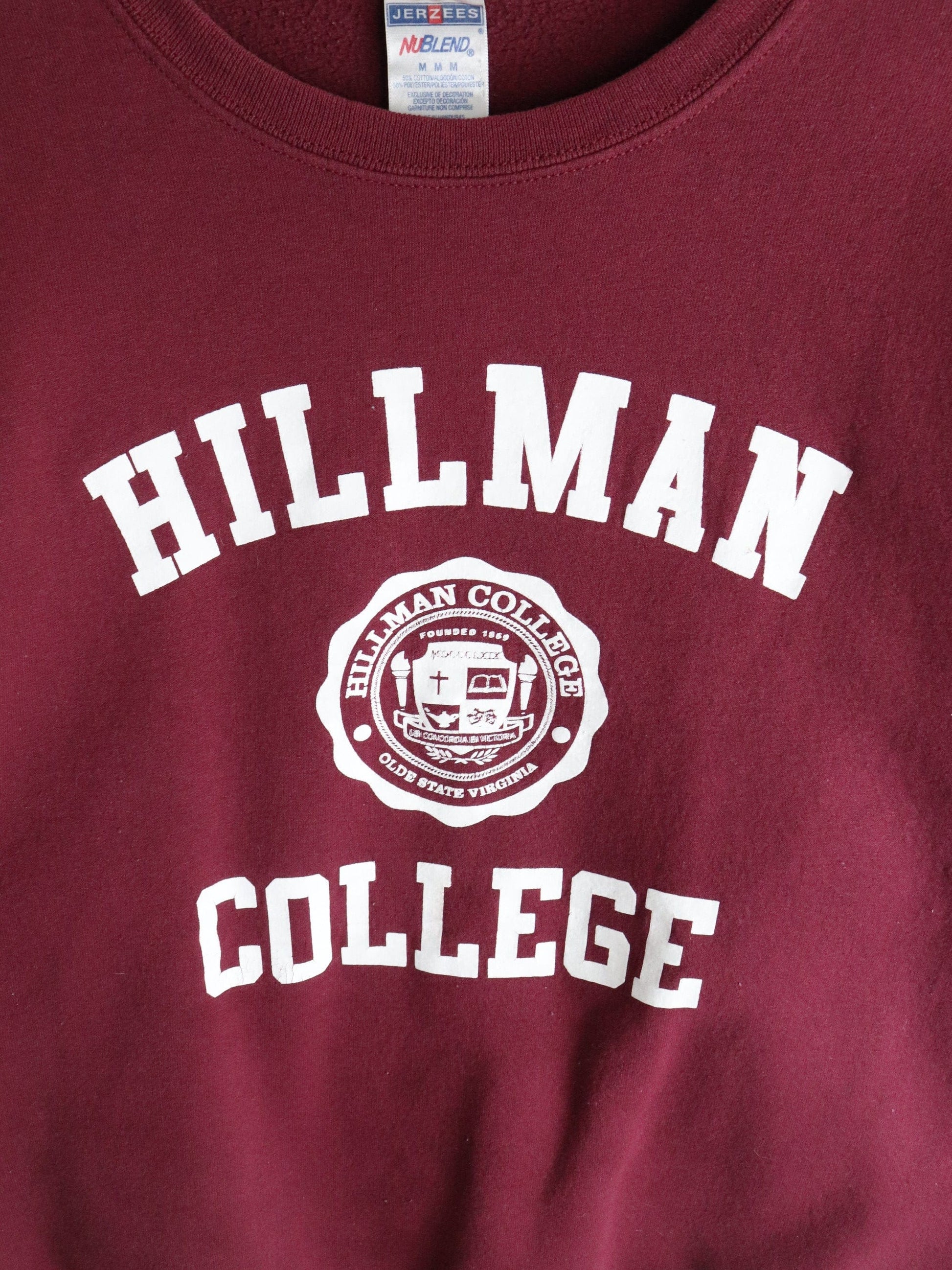 Hillman College Sweatshirt Mens Medium Red from propervintagecanada