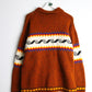 Himalayan Knit Sweater Mens Large Orange Knit Full Zip Nepal from propervintagecanada