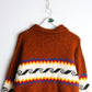 Himalayan Knit Sweater Mens Large Orange Knit Full Zip Nepal from propervintagecanada