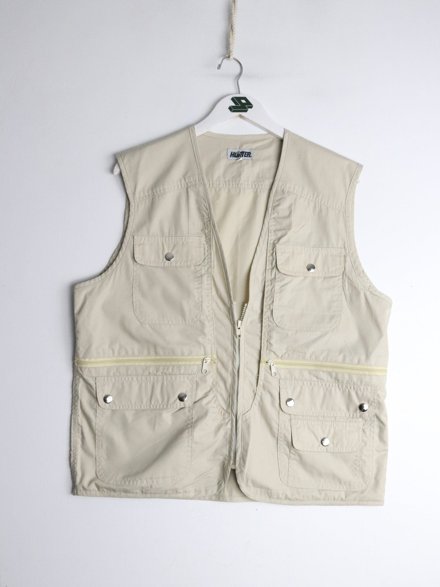 Hunter Vest Mens Small Beige Fishing