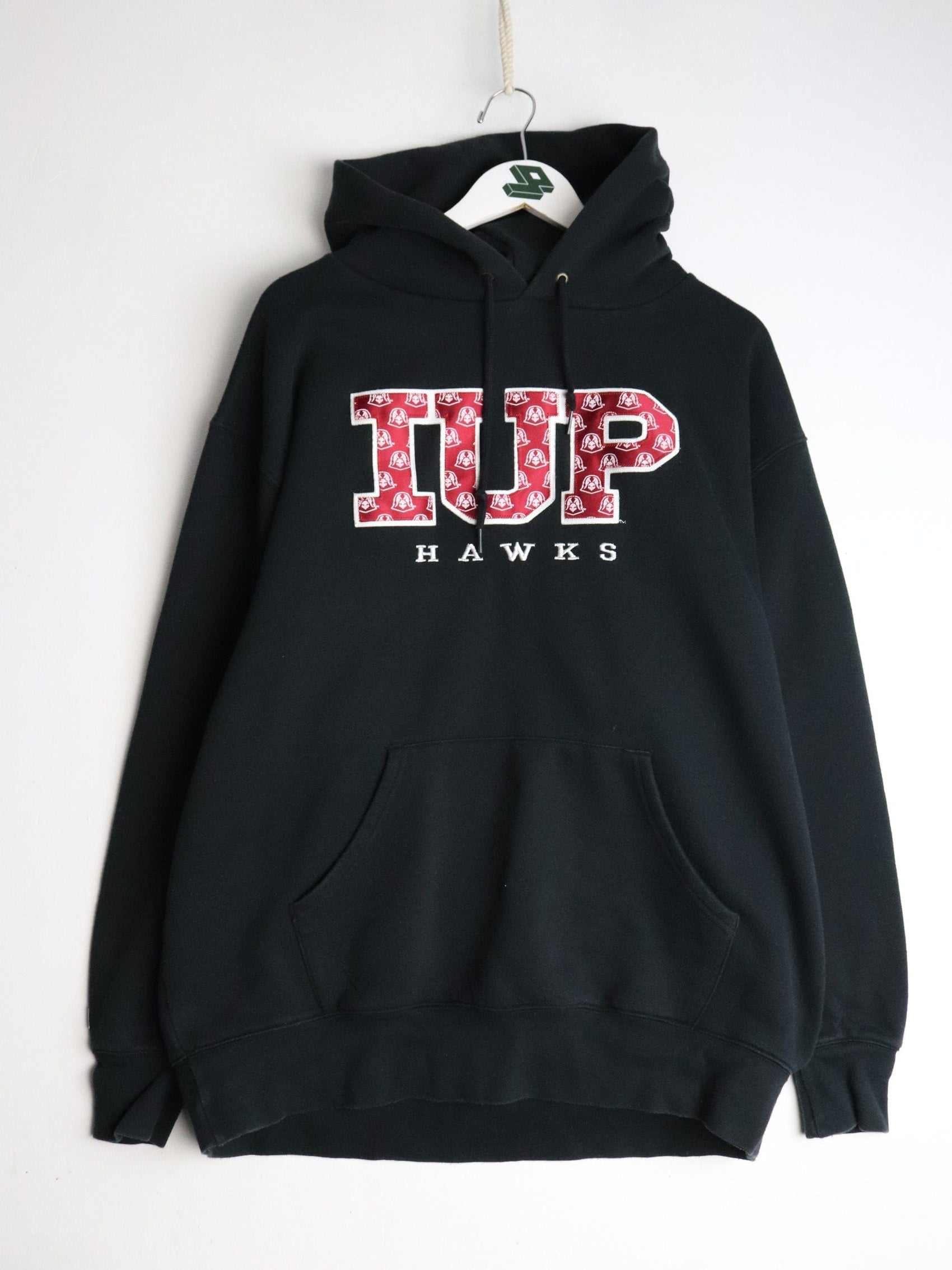 IUP Hawks Sweatshirt Mens XL Black College Hoodie