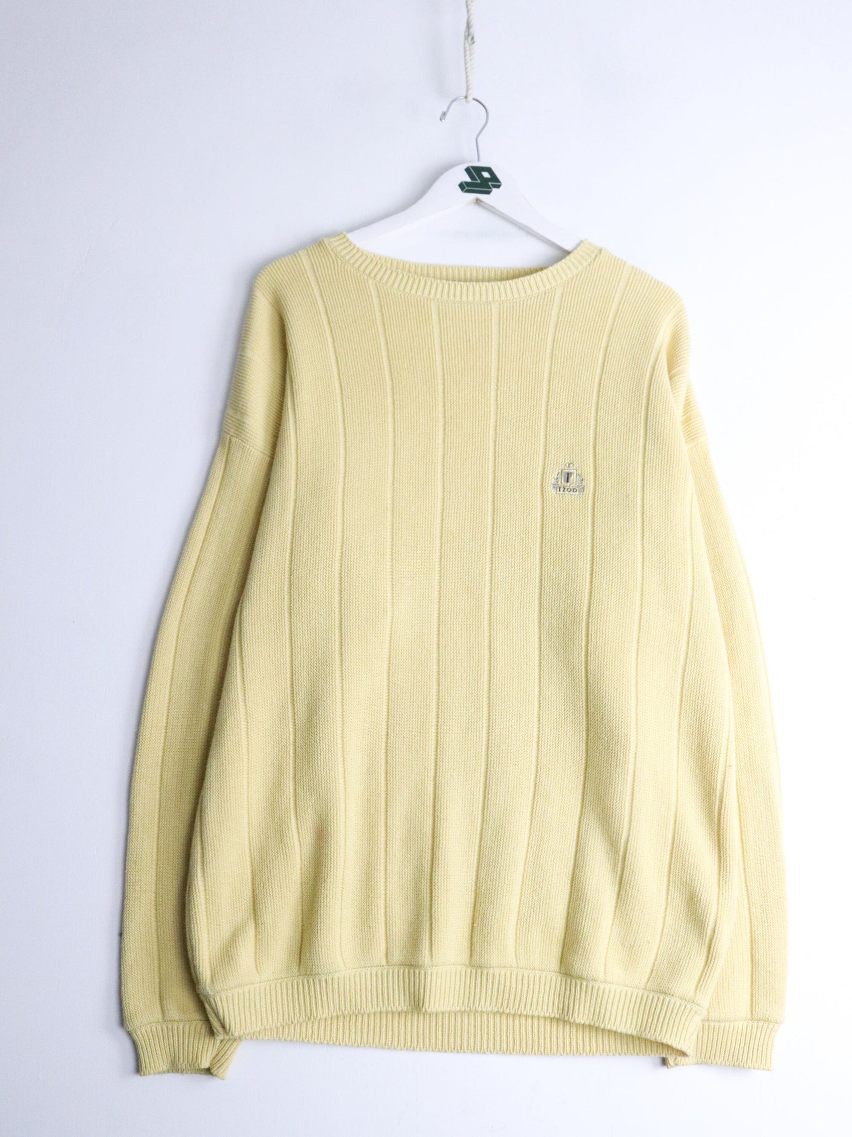 Izod Knitwear Izod Sweater Fits Mens Large Yellow Knit Golf