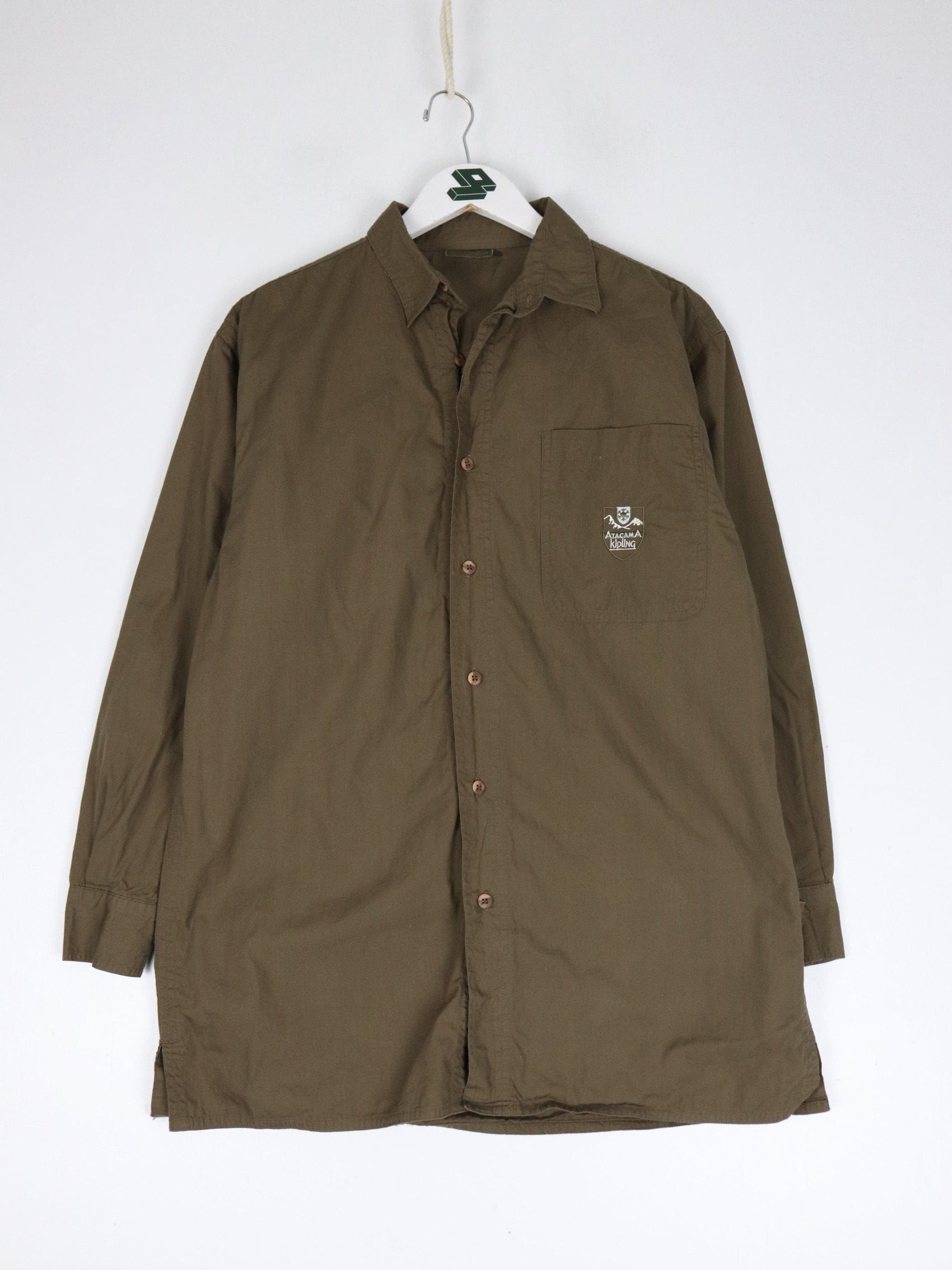 Kipling Shirt Mens Small Brown Button Up from propervintagecanada