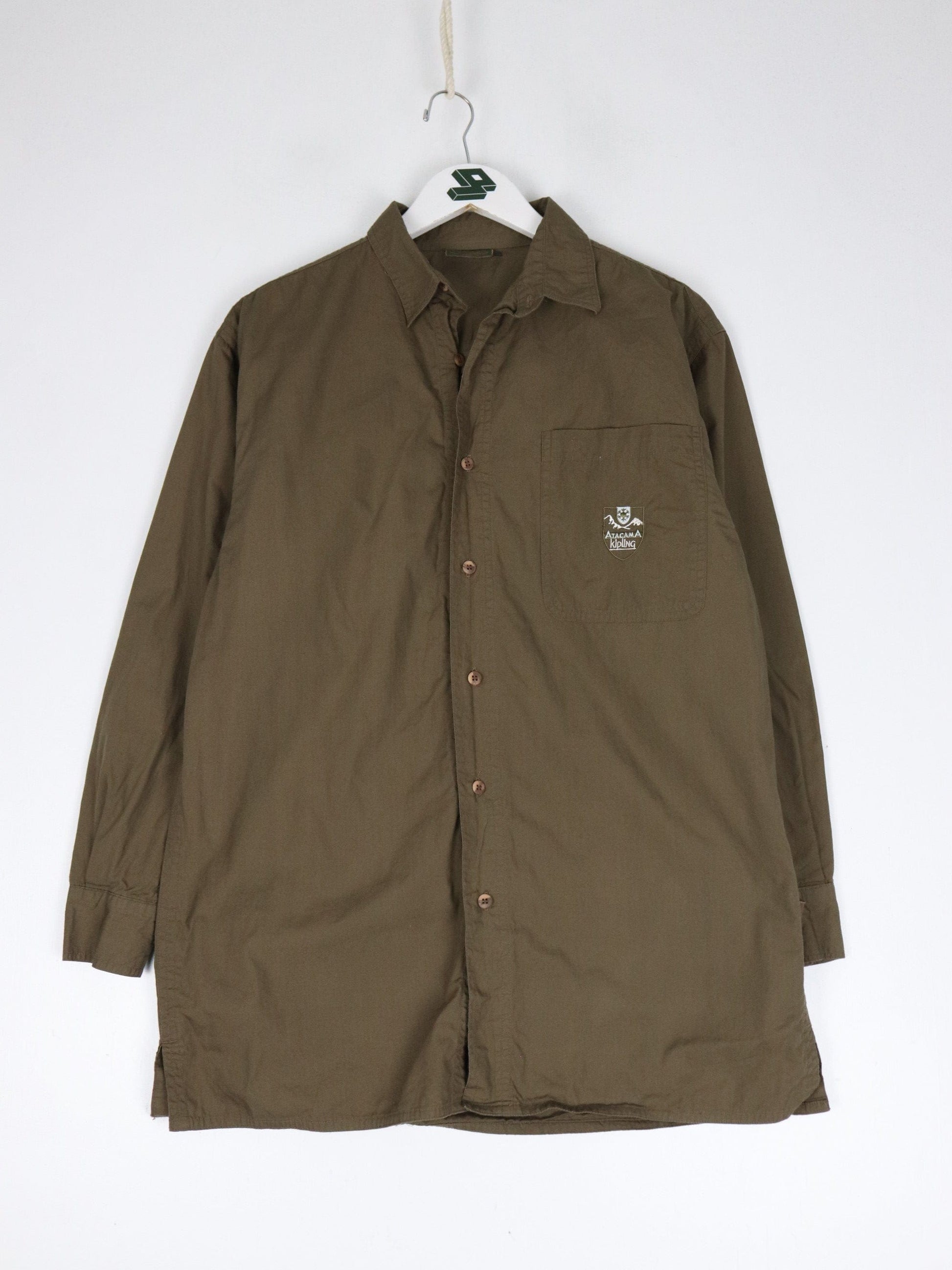 Kipling Shirt Mens Small Brown Button Up from propervintagecanada