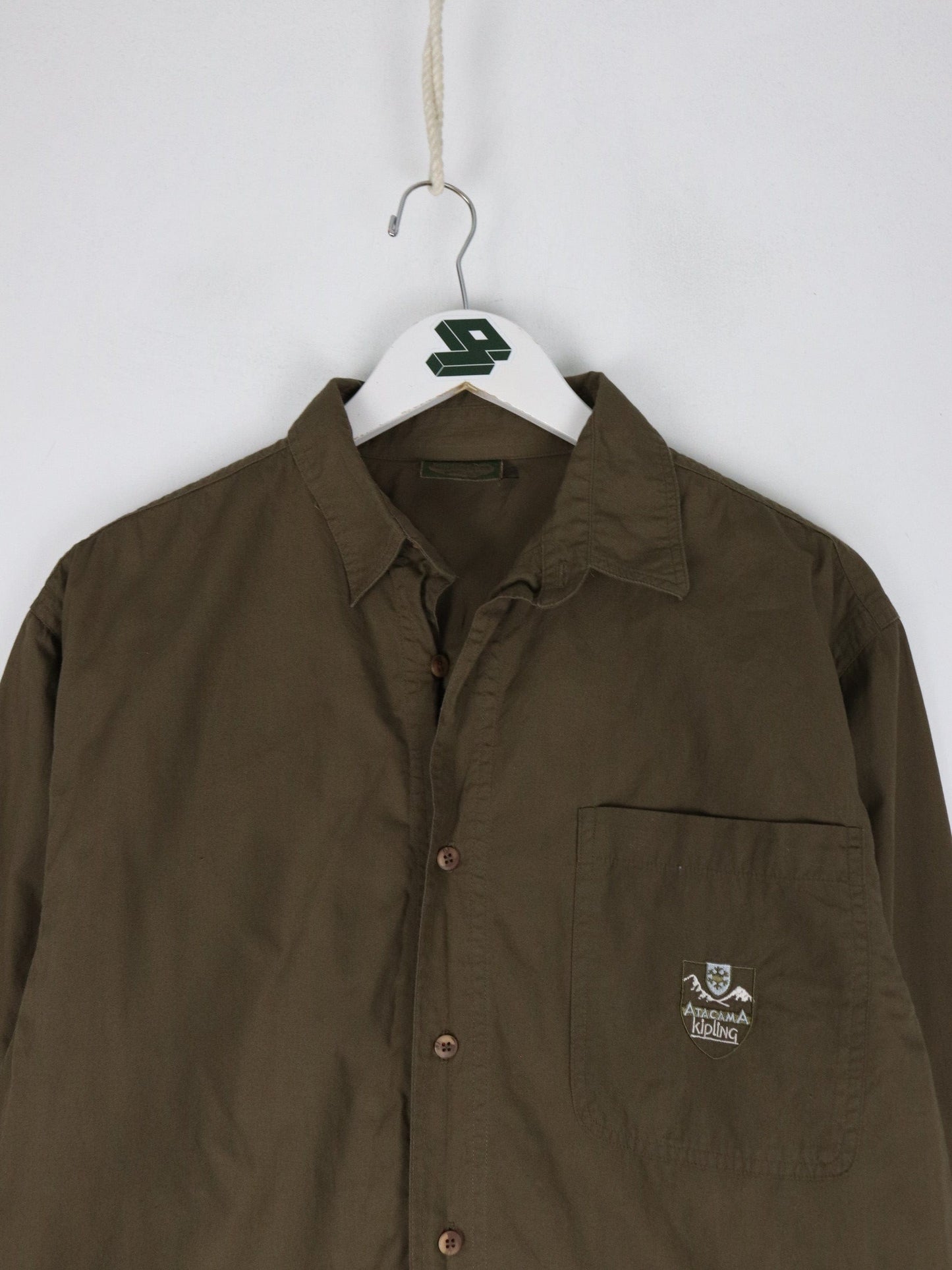 Kipling Shirt Mens Small Brown Button Up from propervintagecanada