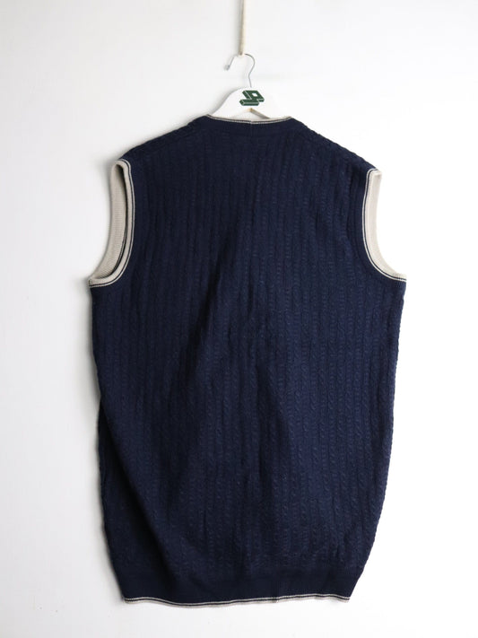 Knit Cardigan Sweater Vest Mens Large Blue from propervintagecanada