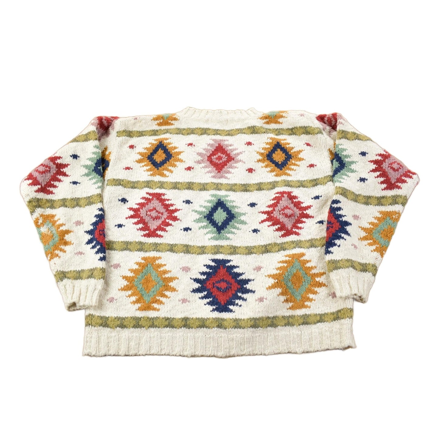 L.L. Bean Clothing > Gender Neutral Adult Clothing > Hoodies & Sweatshirts > Sweatshirts Vintage 1980s LL Bean Aztec Pattern Knit Sweater Men's Medium