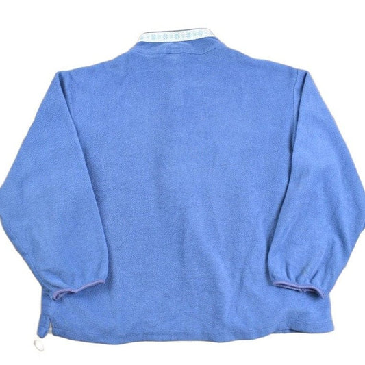 L.L. Bean Clothing > Gender Neutral Adult Clothing > Hoodies & Sweatshirts > Sweatshirts Vintage 1980s LL Bean Blue T Snap Fleece Sweater Men's Medium