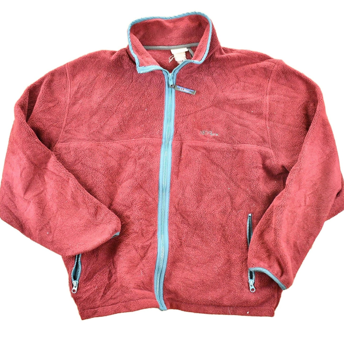 L.L. Bean Clothing > Gender Neutral Adult Clothing > Hoodies & Sweatshirts > Sweatshirts Vintage 1990s LL Bean Fleece Outdoorsman Sweater Mens XL Cropped