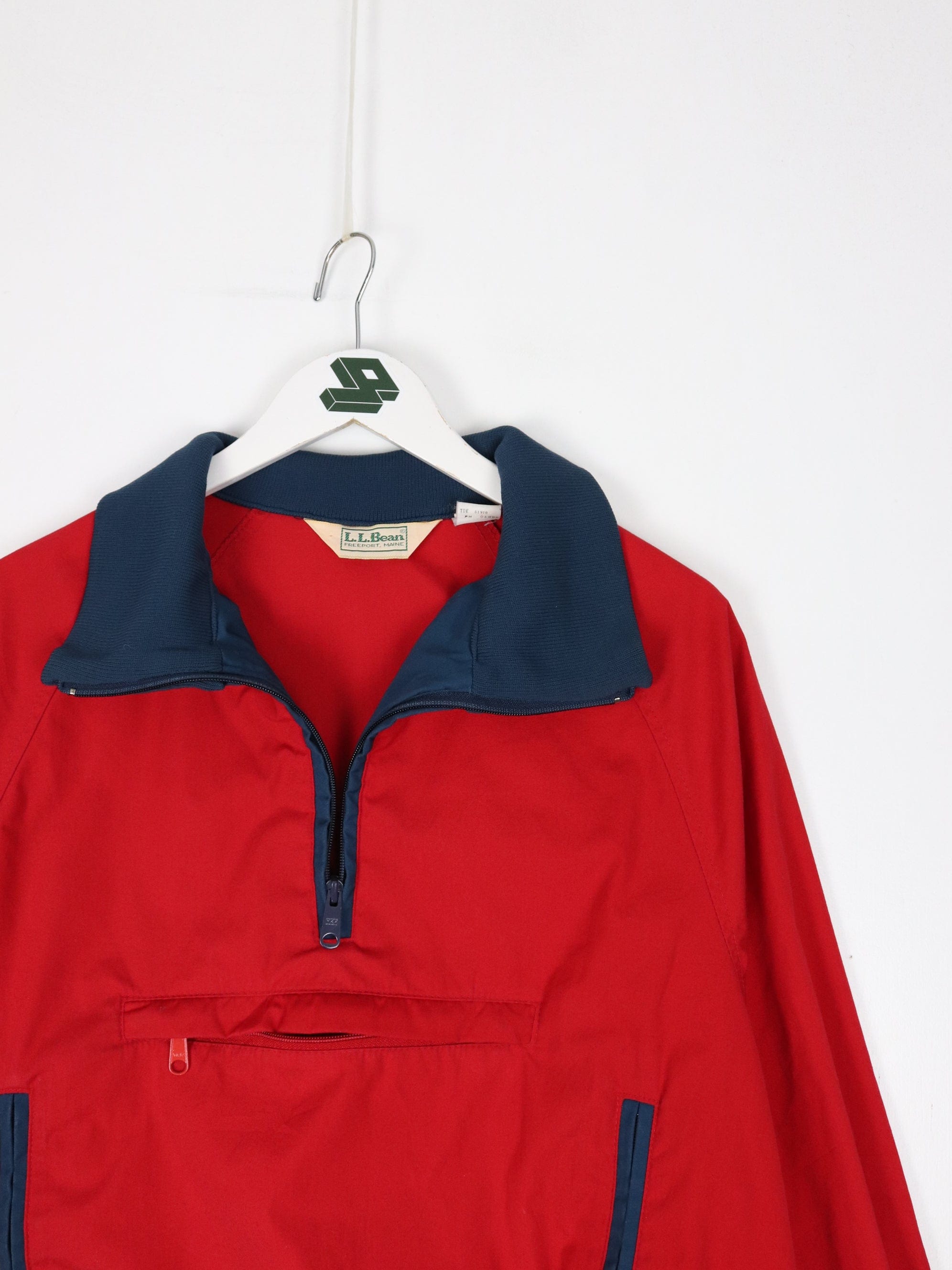 Vintage L.L Bean Jacket Mens Large Red Quarter Zip Outdoors
