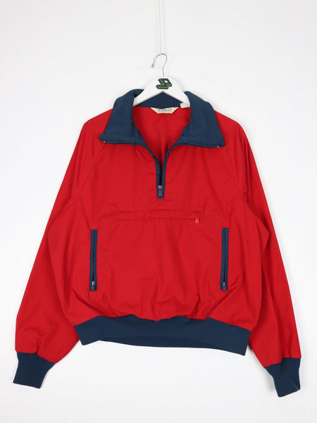 Vintage L.L Bean Jacket Mens Large Red Quarter Zip Outdoors