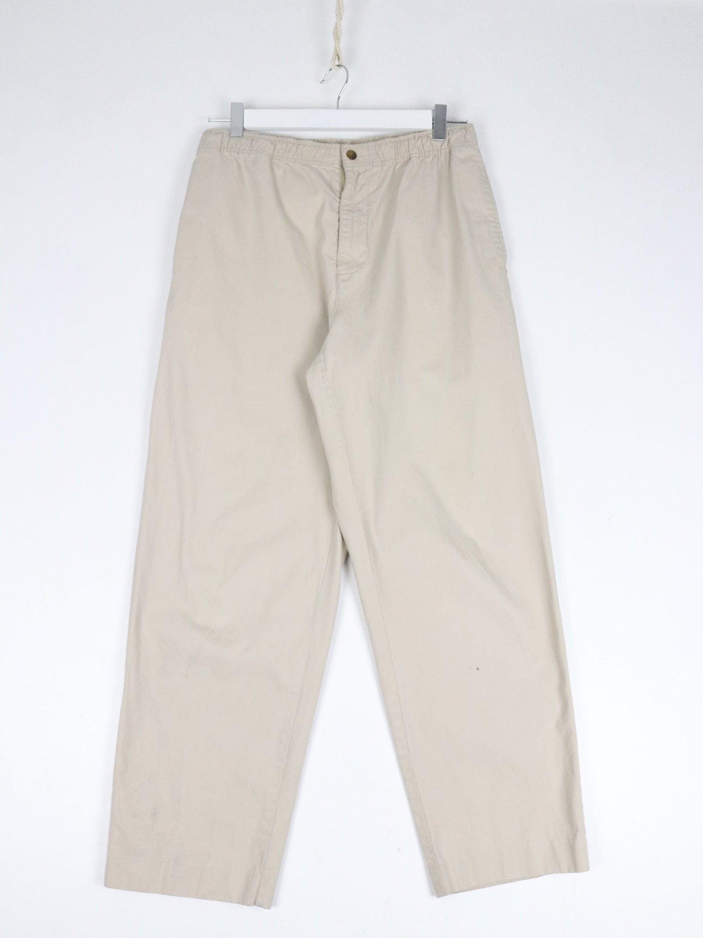 L.L. Bean Pants Mens Small Beige Elastic Pull On from propervintagecanada
