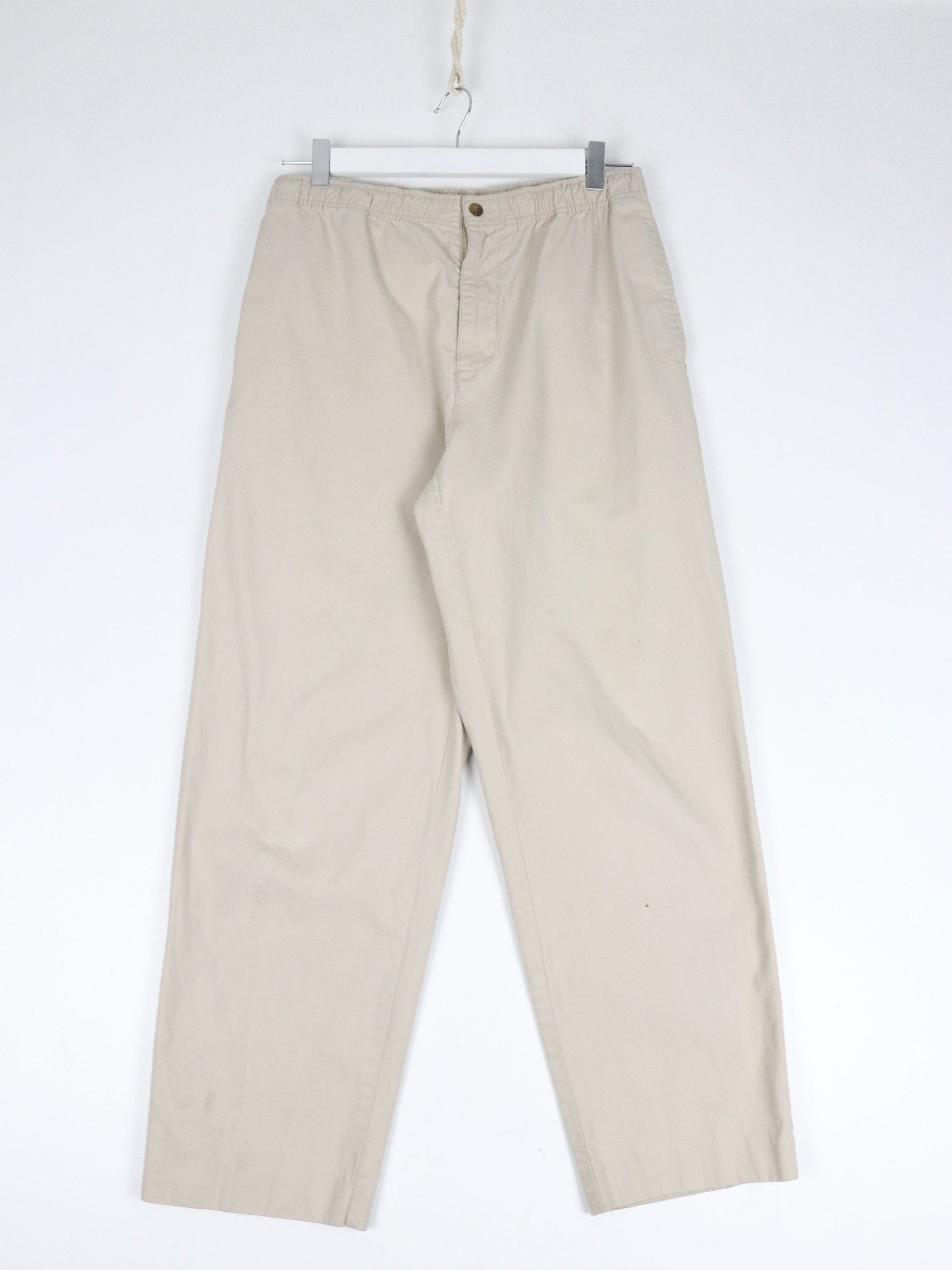 L.L. Bean Pants Mens Small Beige Elastic Pull On from propervintagecanada