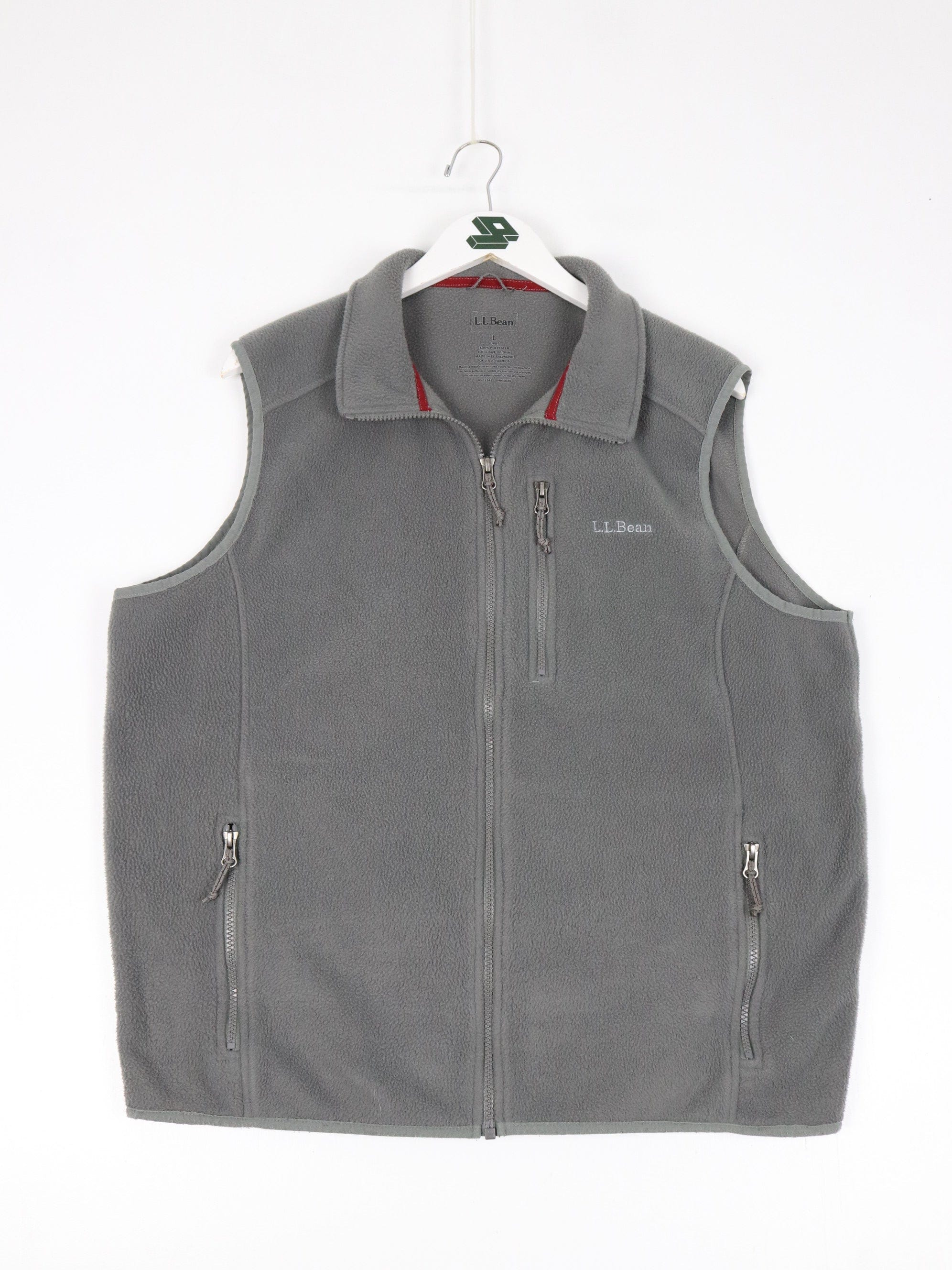 L.L. Bean Vest Mens Large Grey Fleece Full Zip Sweater – Proper