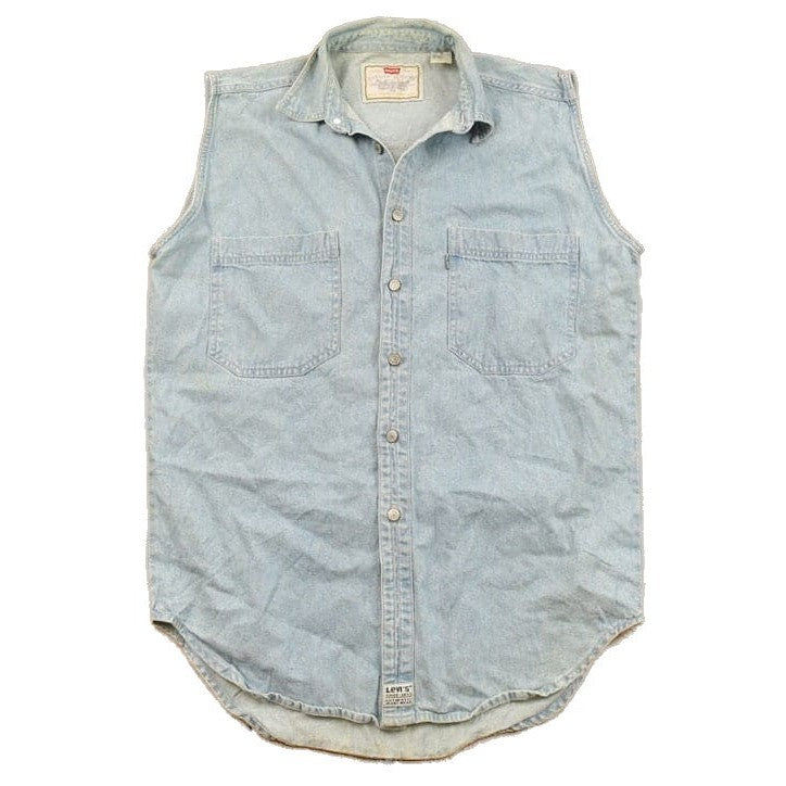Levi's Clothing > Men's Clothing > Shirts & Tees > Oxfords & Button Downs Vintage 1990s Levis Denim Button Up Vest Men's Medium