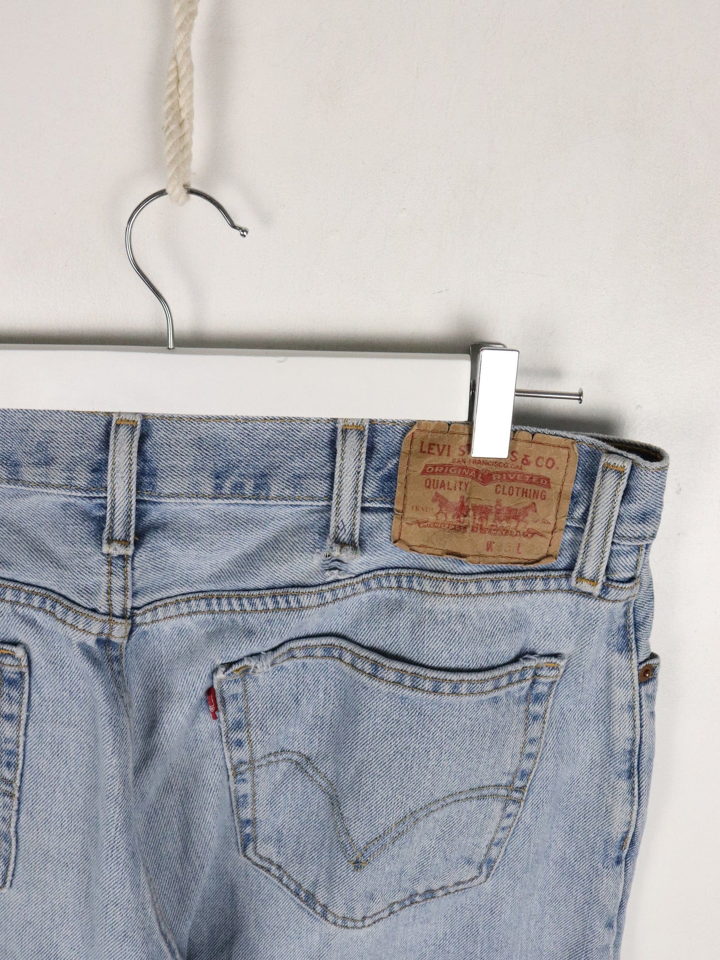 Levi's Denim Shorts Mens 38 Blue Cut Off from propervintagecanada