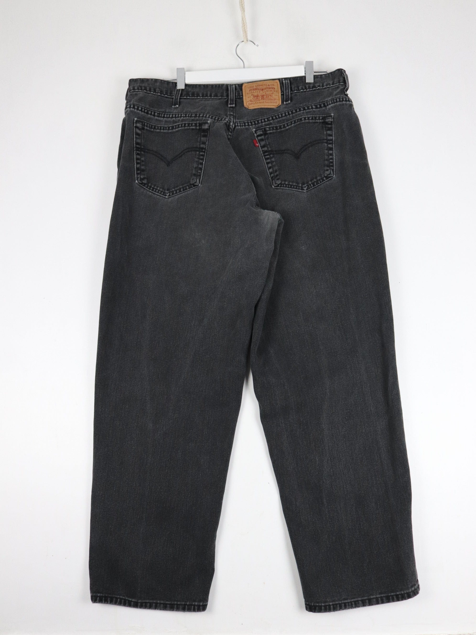 Vintage Levi s Pants Mens 38 x 32 Black Denim Jeans 535 Euro Wide Leg Proper Vintage