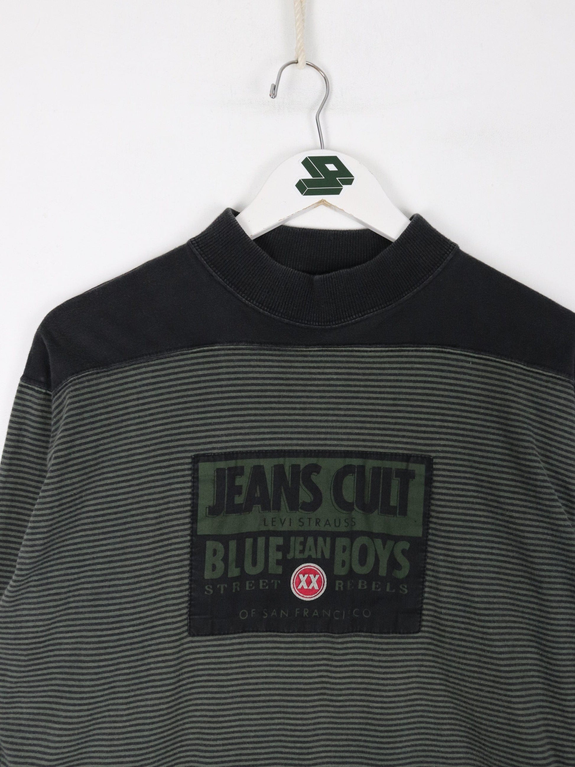 Levi's T-Shirts & Tank Tops Vintage Levi's T Shirt Mens Medium Green Striped Mock Neck