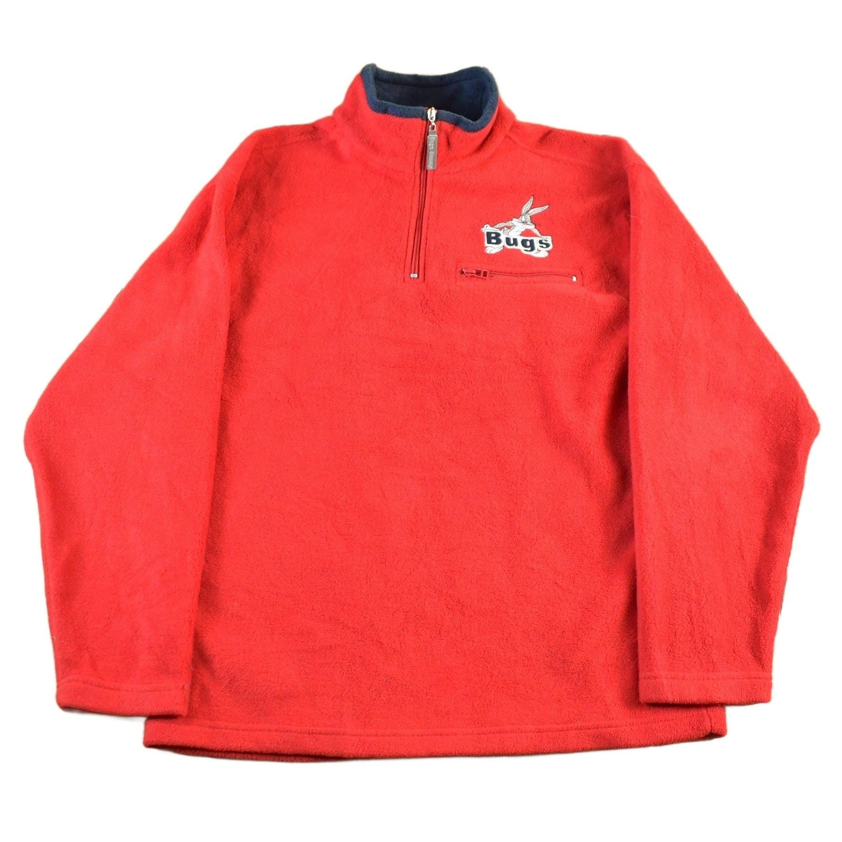 Looney Tunes Clothing > Gender Neutral Adult Clothing > Hoodies & Sweatshirts > Sweatshirts Vintage 2000s Looney Tunes Embroidered Quarter Zip Fleece Sweatshirt Men's Medium