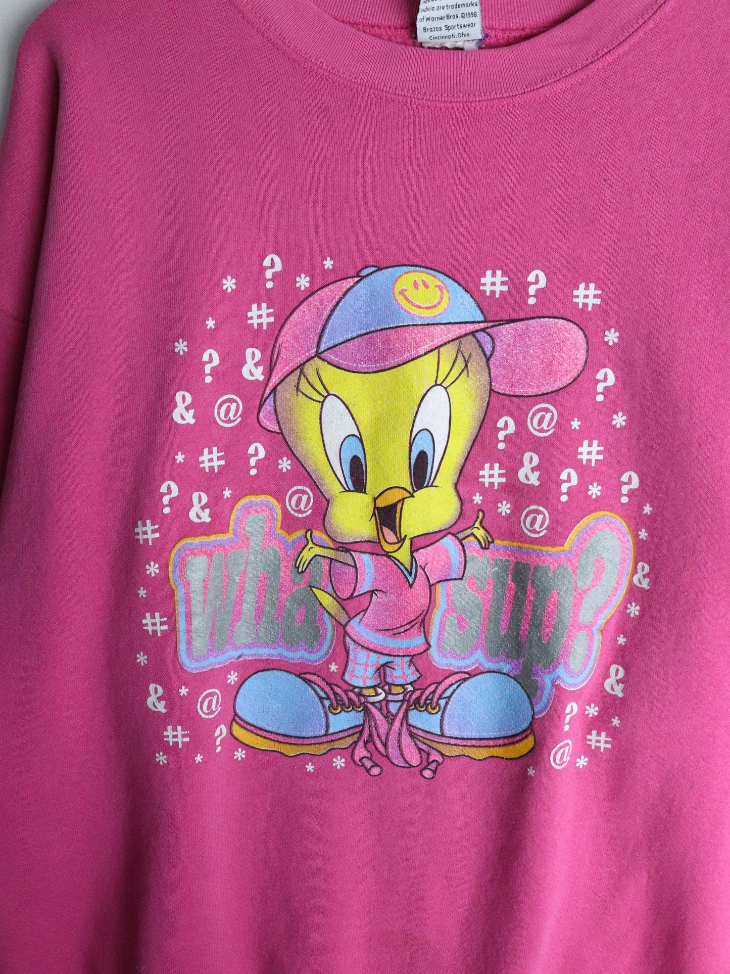 Looney Tunes Sweatshirts & Hoodies Vintage Looney Tunes Sweatshirt Womens XL Pink 90s