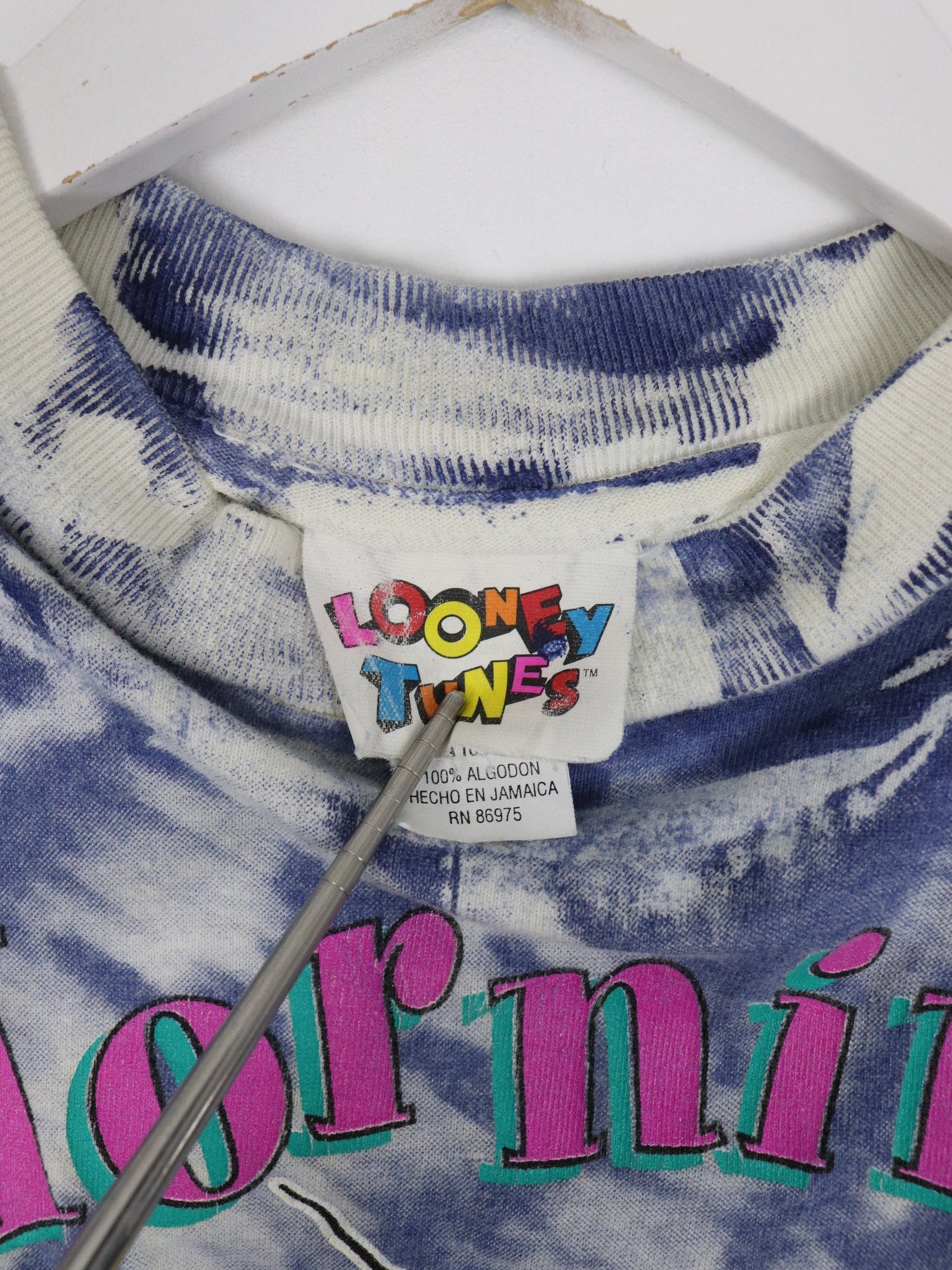 Looney Tunes T-Shirts & Tank Tops Vintage Looney Tunes Sleeping T Shirt Adult OSFA Blue Tie Dye 90s