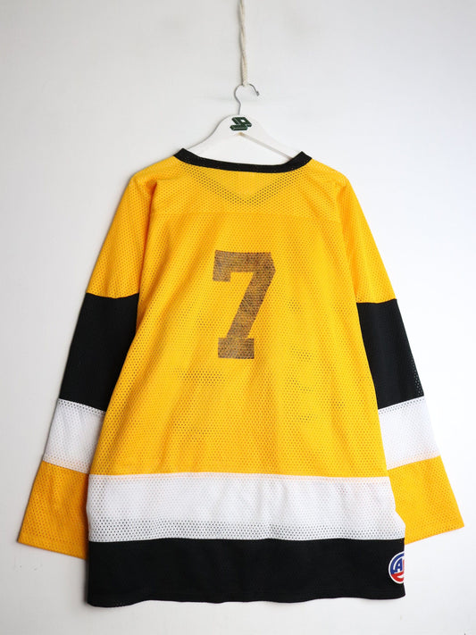 Magnum Hockey Jersey Mens 2XL Yellow Athletic Knit